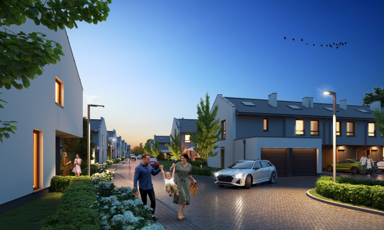 Terraced homes with private gardens