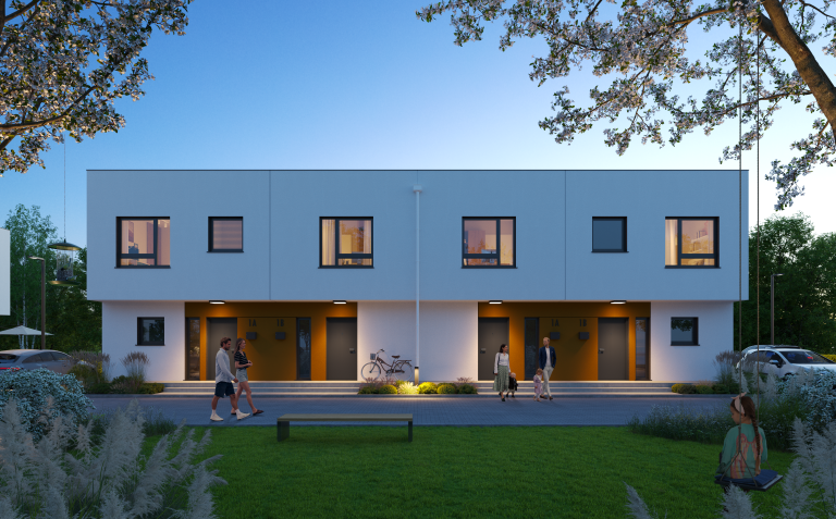 Modern semi-detached homes with a private garden