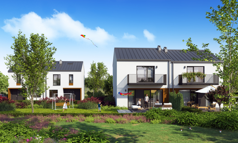 Современный жилой комплекс домов и квартир