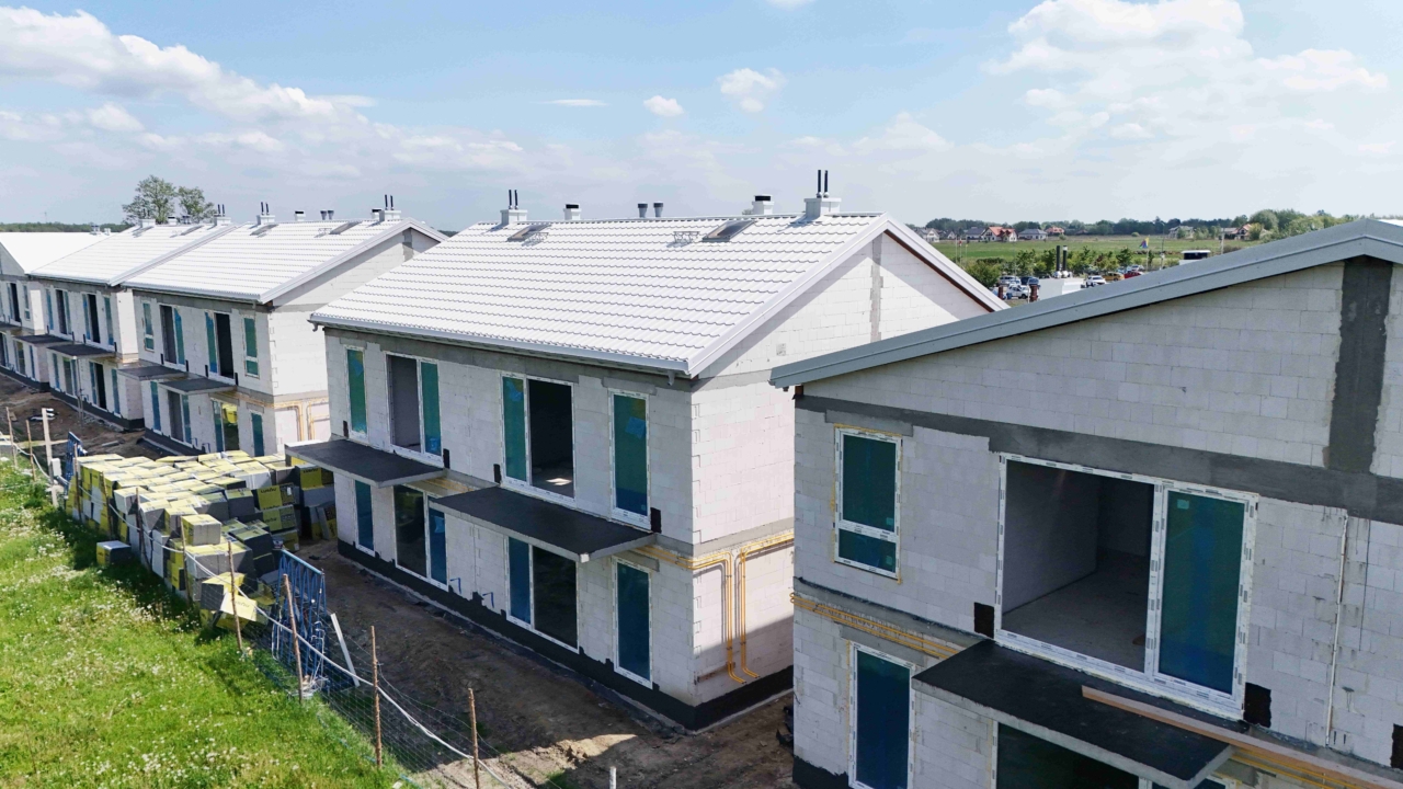 construction progress in Radzymin completed structural walls windows and roofs