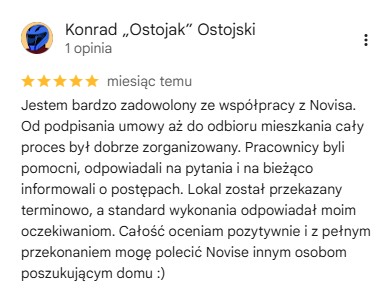 klient konrad pisze o zorganizowanym procesie oraz terminowym oddaniu lokali na osiedlu oraz o dobrym standardzie wykonania