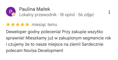 paulina mieszkanka segmentu od novisa pisze o pozytywnych doświadczeniach po roku mieszkania na osiedlu od novisa